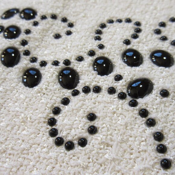 NWT St. John Sheath in Bright White Black Studded Embellished Tweed Dress 8 - Picture 6 of 10